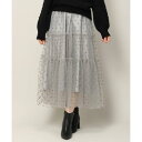 ミッシュマッシュ MISCH MASCH フロッキードットチュールスカート/MM337218 (GRAY)