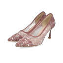 ミッシュマッシュ MISCH MASCH レース刺繍ポインテッドトゥパンプス/MOR102 (PINK)(4)