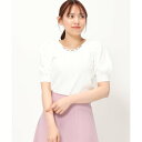 ミッシュマッシュ MISCH MASCH 【2024春夏新作】タック袖ビジュー配色ニット/MM428302 (WHITE)(4)