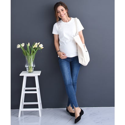 チョコア CHOCOA 【マタニティ パンツ デニム】カットオフダメージデニム（妊娠初期〜産後も着れるデニム）