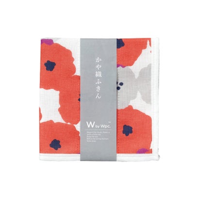 【Wpc.公式】かや織ふきん 台ふきん お皿拭き 布巾 お手ふき 綿 北欧 レディース【返品不可商品】 (ピオニレッド)