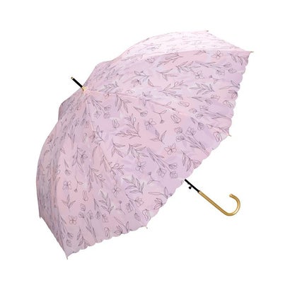 【Wpc.公式】雨傘 レイヤードプランツ 58cm ジャンプ傘 晴雨兼用 レディース 傘 長傘 (ピンク)