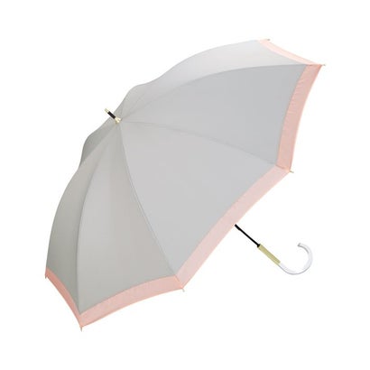 【Wpc.公式】日傘 遮光オーガンジーバイカラー 55cm 完全遮光 UVカット100% 遮熱 晴雨兼用 大きめ レディース 長傘 (グレー)
