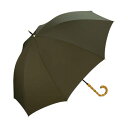【Wpc.公式】雨傘 ベーシックバンブーアンブレラ 58cm 晴雨兼用 レディース 長傘 (カーキ)