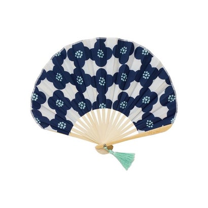 【Wpc.公式】ギフトボックス入り扇子 おしゃれ 可愛い 北欧柄 レディース 女性 ギフト プレゼント おしゃれ 可愛い 女性 (カメリアネイビー)