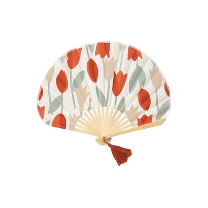 【Wpc.公式】ギフトボックス入り扇子 おしゃれ 可愛い 北欧柄 レディース 女性 ギフト プレゼント おしゃれ 可愛い 女性 (ブルーミングチューリップレッド...