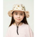 【Wpc.公式】Wpc.KIDS HAT キッズ 帽子 子供用 UVカット 撥水 防水 通年 子ども 女の子 男の子 (ビスケットドットオフホワイト)