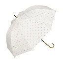 【Wpc.公式】雨傘 クロスライン&ハート 58cm 晴雨兼用 傘 レディース 長傘 (オフ)