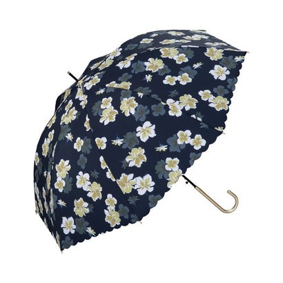 【Wpc.公式】雨傘 アザレア 親骨58cm ジャンプ傘 晴雨兼用 傘 レディース 長傘 おしゃれ 可愛い 女性 通勤 通学 (ネイビー)
