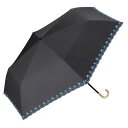 【Wpc.公式】日傘 遮光グリッターフラワースカラップ ミニ 親骨50cm 完全遮光 遮熱 UVカット 晴雨兼用 レディース 折りたたみ おしゃれ 可愛い 女性 (ブラック)