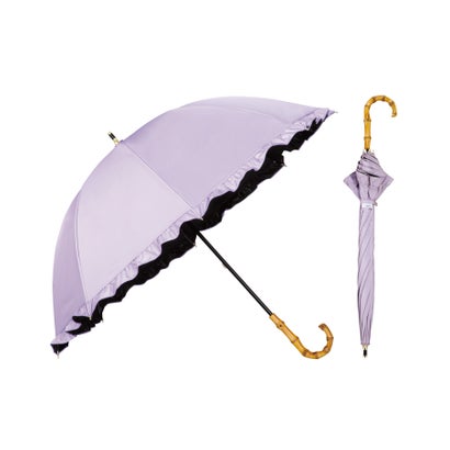 【Wpc.公式】最強の日傘 UVO(ウーボ)8本骨 フリル 55cm 大きい 完全遮光 UVカット100% 遮熱 晴雨兼用 大きめ フリル日傘 晴雨兼用日傘 レディース 長傘(ラベンダー)