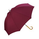 【Wpc.公式】雨傘 ベーシックバンブーアンブレラ 58cm 晴雨兼用 レディース 長傘 (ダークレッド)