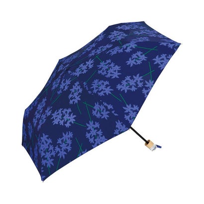 【Wpc.公式】雨傘 ヒヤシンス ミニ 50cm 軽量 晴雨兼用 傘 レディース 折りたたみ傘 折り畳み傘 折りたたみ 折り畳み (ネイビー)