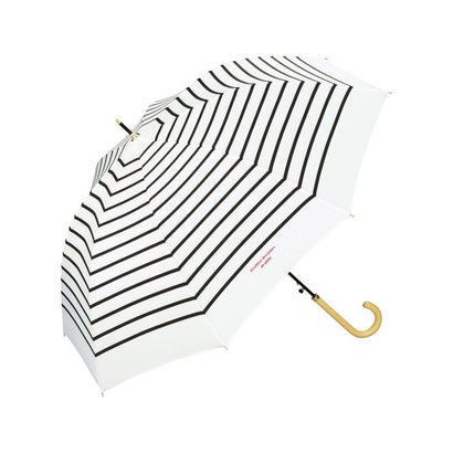 【Wpc.公式】雨傘 フレンチボーダー 親骨58cm ジャンプ傘 晴雨兼用 傘 レディース 長傘 おしゃれ 可愛い 女性 通勤 通学 (ブラック)