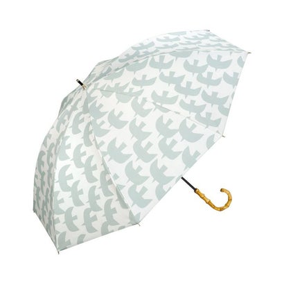 【Wpc.公式】日傘 遮光パターンズプリント 55cm 完全遮光 UVカット100% 遮熱 晴雨兼用 大きめ 晴雨兼用日傘 長傘 バンブー (バーズオフ)