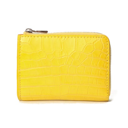 ジーノマリーナリュクス gino marina luxe クロコダイル コンパクトL字財布 (イエロー)