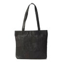 ジーノマリーナリュクス gino marina luxe オーストリッチ本革パッチワークトートバッグ (ブラック)