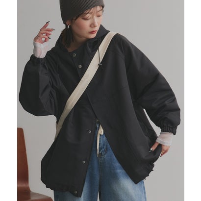 アドティエ ad thie マウンテンパーカー ラグラン ドローコード モンスター フード 冬 春 （ブラック）