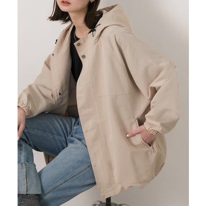 アドティエ ad thie マウンテンパーカー ラグラン ドローコード モンスター フード 冬 春 （アイボリー）