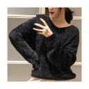 アドティエ ad thie ふんわりシャギーニット (ブラック)