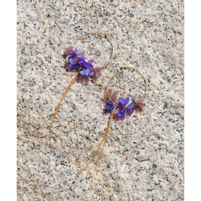 エディターズ ドロー Editors Draw 18Kmtyスパンコールフープピアス （Purple）