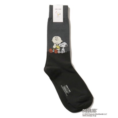 コムサメン COMME CA MEN コムサメン スヌーピー＆チャーリー柄ソックス （ブラック）