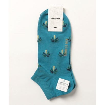コムサメン COMME CA MEN コムサメン ヤシの木柄ソックス （グリーンブルー）