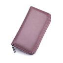 アイモハ aimoha シンプル革財布 メンズ レディース カード収納 (パープル)