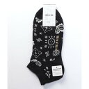 コムサメン COMME CA MEN コムサメン バンダナ柄 ショート丈ソックス (ブラック)