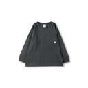ブランシェス branshes 【WEB限定/DRC/お肌に嬉しい綿100%】ポケット長袖Tシャツ (チャコールグレー)