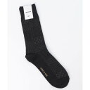 コムサメン COMME CA MEN コムサメン リンクスパッチワーク柄 クルー丈ソックス (ブラック)