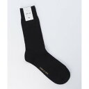 コムサメン COMME CA MEN コムサメン リンクスブロック柄 クルー丈ソックス (ブラック)