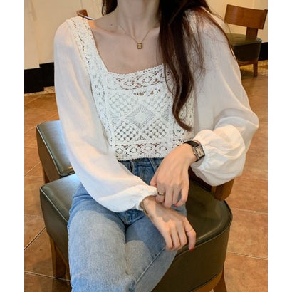 ショップニコニコ ShopNikoNiko かぎ編み ニットビスチェ ma 【即納】 サマーニット キャミソール タン..