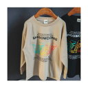 ブランシェス branshes 【WEB限定/DRC/お肌に嬉しい綿100%】アソートグラフィック長袖Tシャツ (ベージュ)
