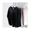 ブランシェス branshes 【WEB限定/DRC/やわらか天竺】Aラインフレア長袖Tシャツ (ブラック)