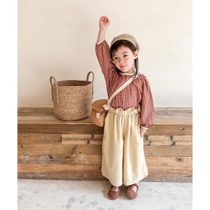アイモハ aimoha aimohaーKIDSー ギンガムチェックガーリーブラウス （レッド）