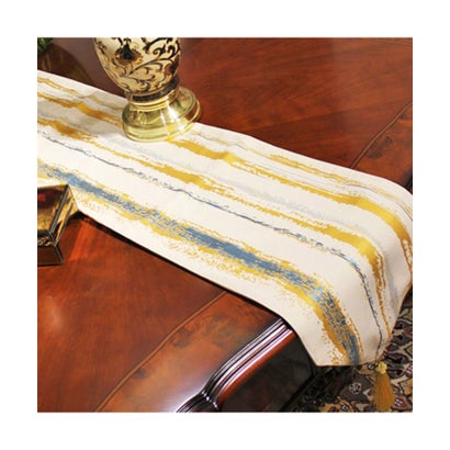 アイモハ aimoha ゴールドタッセルエレガントテーブルランナー 30×210cm (フリンジを含む) (イエロー)