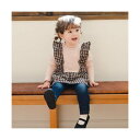 ブランシェス branshes 【お揃い】サッカー先染めギンガムチェックTシャツ (ネイビーブルー)