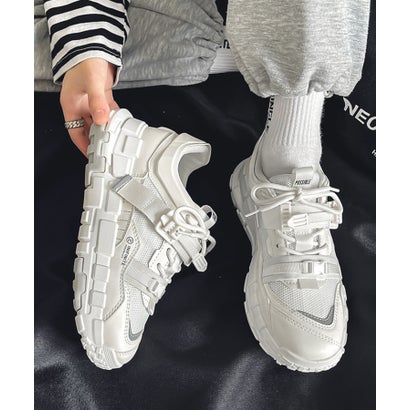 アイモハ aimoha カジュアルストリートスニーカー厚底シューズ(4カラー) （ベージュ）