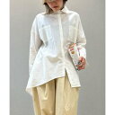 アイモハ aimoha コットンリネン風チュニックシャツ (ホワイト)