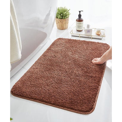 アイモハ aimoha 無地のシンプル超ロングパイル吸水バスマット/玄関マット （ブラウン）