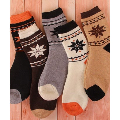 リバランス REBALANCE メンズ ウール混 あったかソックスセット 5足セット (C)