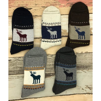 リバランス REBALANCE メンズ ウール混 あったかソックスセット 5足セット (D)