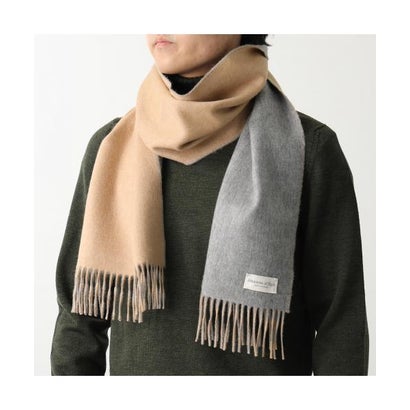 ジョンストンズ JOHNSTONS JOHNSTONS OF ELGIN マフラー WA20 リバーシブル ストール ((9)RU7344/Camel-Light Grey)
