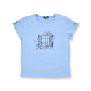 ベベ BeBe ウィンドウプリントTシャツ(90~150cm) (ブルー)