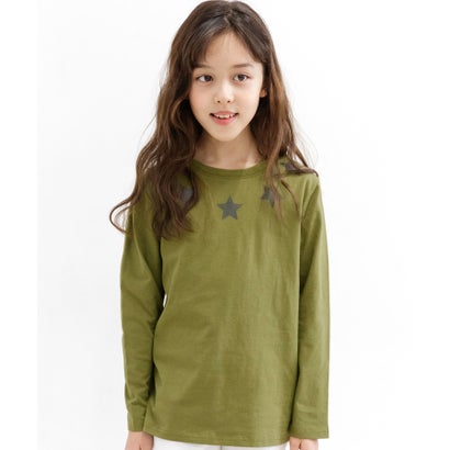 コドモフク ビー 子供服Bee プリントTシャツ （ラウンドスター×カーキ）