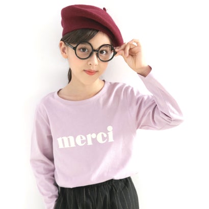 コドモフク ビー 子供服Bee プリントTシャツ （merci×オーキッド）