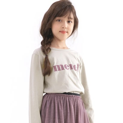 コドモフク ビー 子供服Bee プリントTシャツ （merci×サンドベージュ）