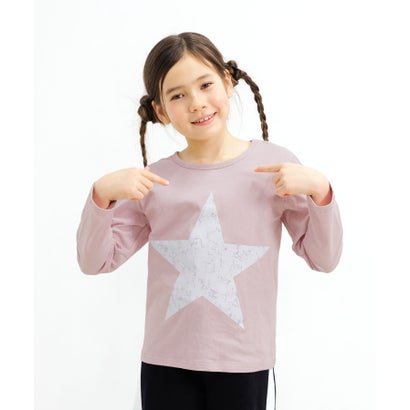 コドモフク ビー 子供服Bee プリントTシャツ （BIGSTAR×くすみラベンダー）