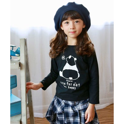コドモフク ビー 子供服Bee プリントTシャツ （35.後styleパンダ×黒地）
